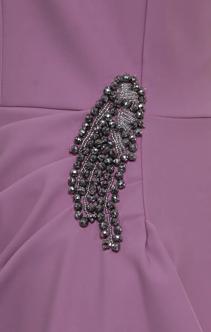 *Off-the-Shoulder Compression Dress with Cascade Ruffle Skirt & Embellishment sold by Alex Evenings product image thumbnail 2