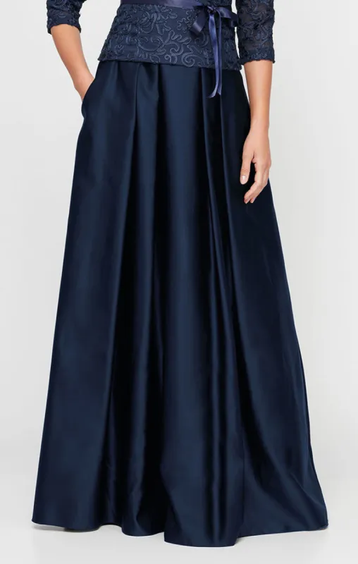 Regular - Satin Ballgown Skirt with Pockets and Inverted Pleat Detail (Copy) made by Alex Evenings