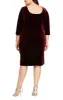 Plus - Velvet Cocktail Dress with Figure Flattering Side Ruching sold by Alex Evenings