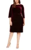 Plus - Velvet Cocktail Dress with Figure Flattering Side Ruching sold by Alex Evenings