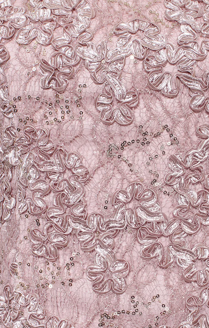 Tea Length Soutache Dress with Center Front Button Jacket and Chiffon Skirt sold by Alex Evenings product image thumbnail 3