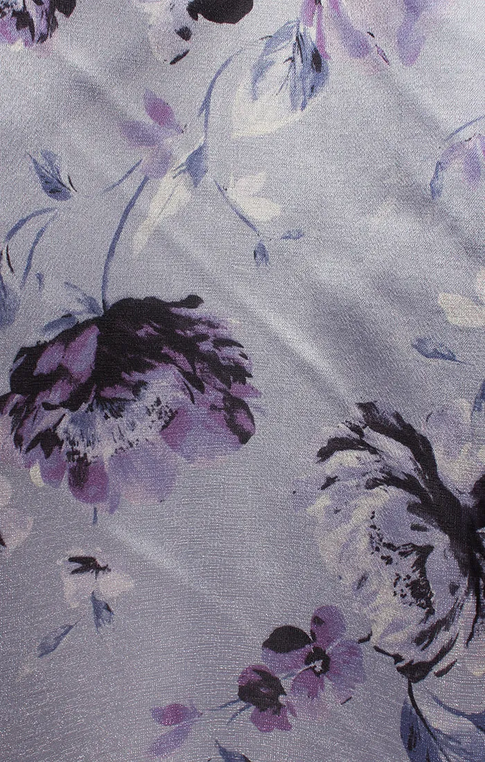 Petite Long Printed Shimmer Organza Dress with Halter Neckline, Full Skirt and Tie Belt sold by Alex Evenings product image thumbnail 3