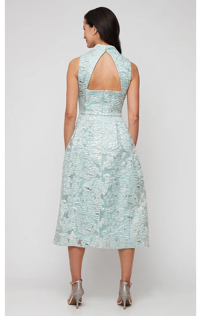 Midi Metallic Jacquard A-Line Dress with Cutout Back Detail sold by Alex Evenings product image thumbnail 3