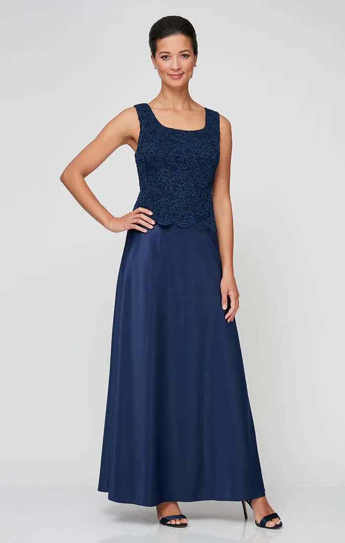 Petite Glitter Lace & Satin Jacket Dress with Open Jacket sold by Alex Evenings product image thumbnail 2