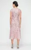 Midi Embroidered Dress with Illusion Neckline and Godet Detail Skirt sold by Alex Evenings