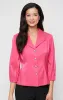 3/4 Sleeve Stretch Shimmer Blouse with Collar and Center Front Button Closure sold by Alex Evenings