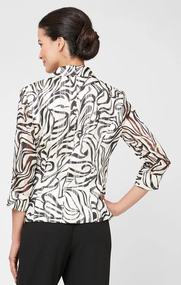 3/4 Sleeve Printed Chiffon Side Closure Blouse sold by Alex Evenings product image thumbnail 2