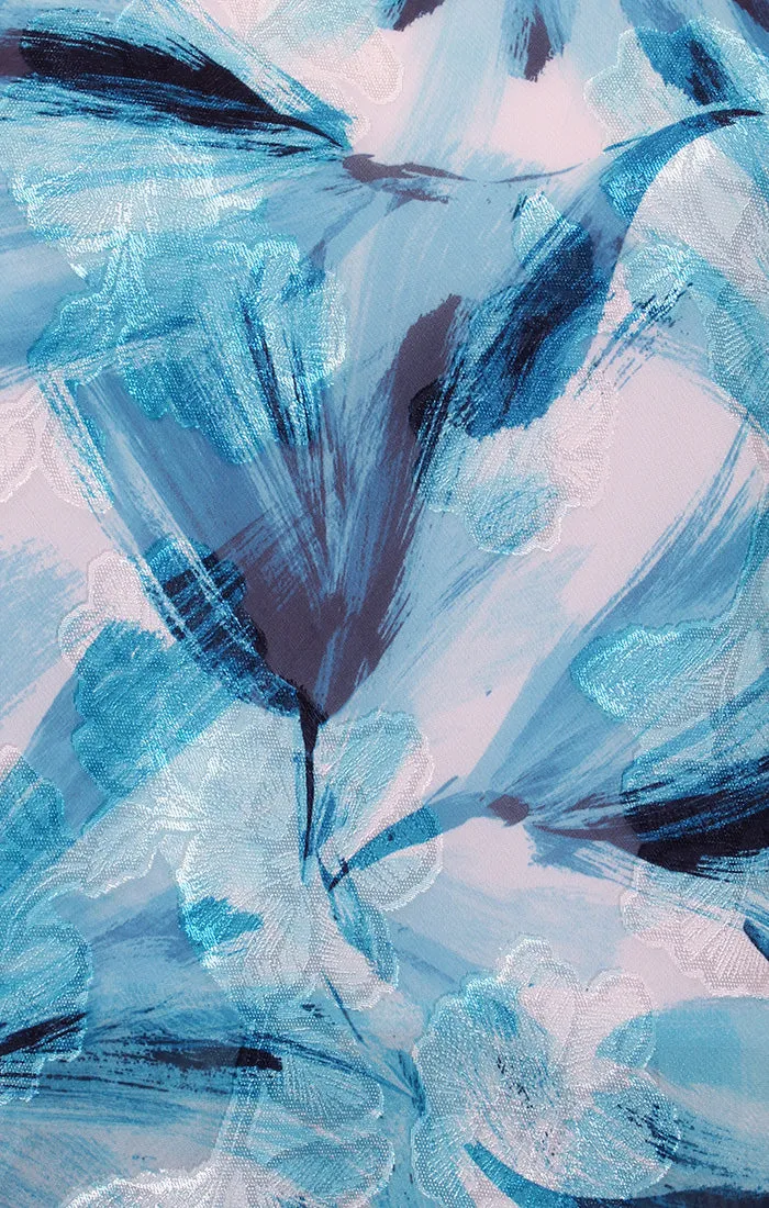 Printed Chiffon Blouse with Asymmetric Double Tier Pointed Hem sold by Alex Evenings product image thumbnail 3