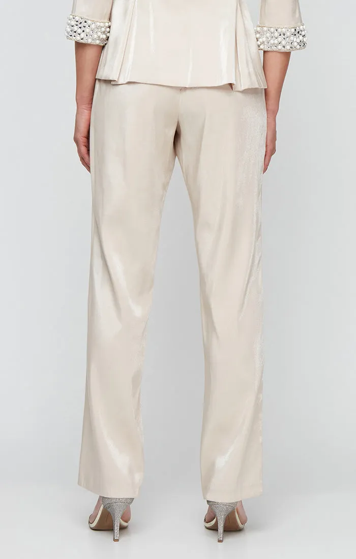 Straight Leg Stretch Shimmer Pant sold by Alex Evenings product image thumbnail 2