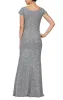 Regular - Long Fit & Flare Scoop Neck Sequin Gown with Cap Sleeves sold by Alex Evenings