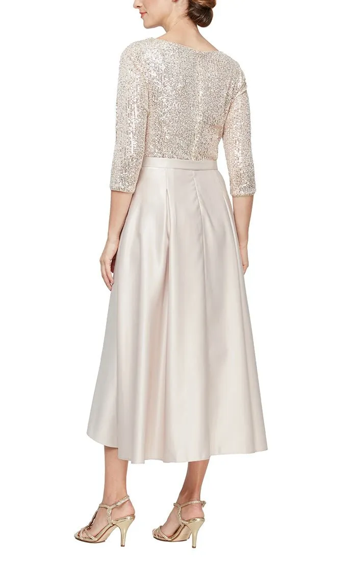 Plus Midi Length Party Dress with Surplice Neckline, Tie Belt and Full Skirt sold by Alex Evenings product image thumbnail 2