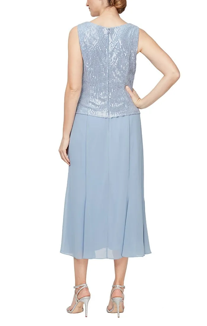 Regular - Jacket Dress with Square Neckline & Flounce Detail Skirt sold by Alex Evenings product image thumbnail 4