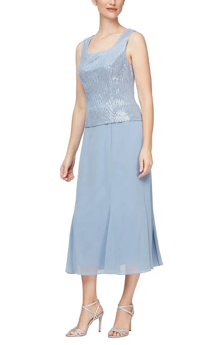 Regular - Jacket Dress with Square Neckline & Flounce Detail Skirt sold by Alex Evenings product image thumbnail 2