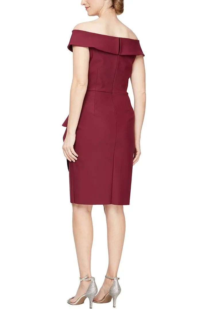 Regular - Off-the-Shoulder Sheath Compression Collection Dress sold by Alex Evenings product image thumbnail 2