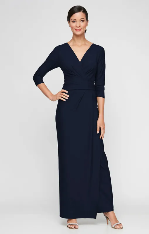 Compression Column Dress with Tucking Detail at Waist sold by Alex Evenings