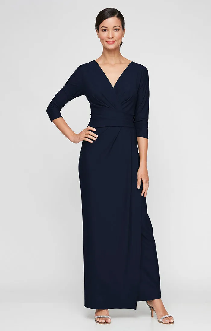 Compression Column Dress with Tucking Detail at Waist sold by Alex Evenings