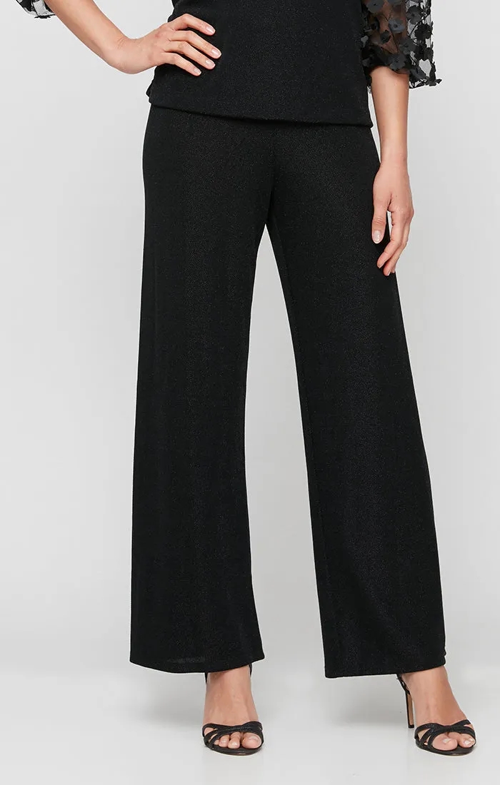 Straight Leg Metallic Knit Pant sold by Alex Evenings