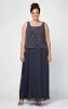 Plus Glitter Jacquard Knit Jacket Dress with Mandarin Neckline sold by Alex Evenings