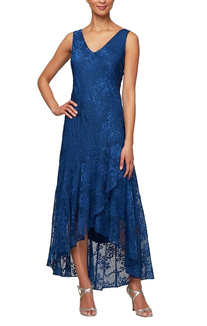 Regular - Tea-Length Chiffon Jacket Dress with High/Low Tulip Hem Skirt sold by Alex Evenings product image thumbnail 2