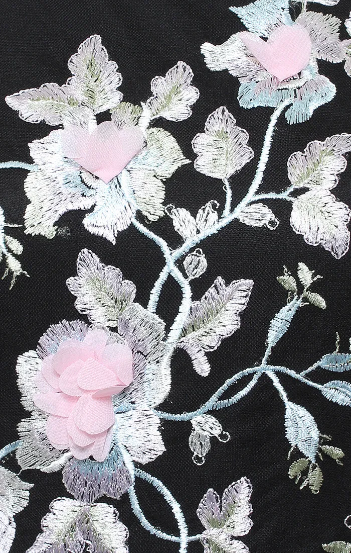 Petite - Midi Embroidered Sleeveless Dress with Scallop Hem Detail and Tie Belt sold by Alex Evenings product image thumbnail 3