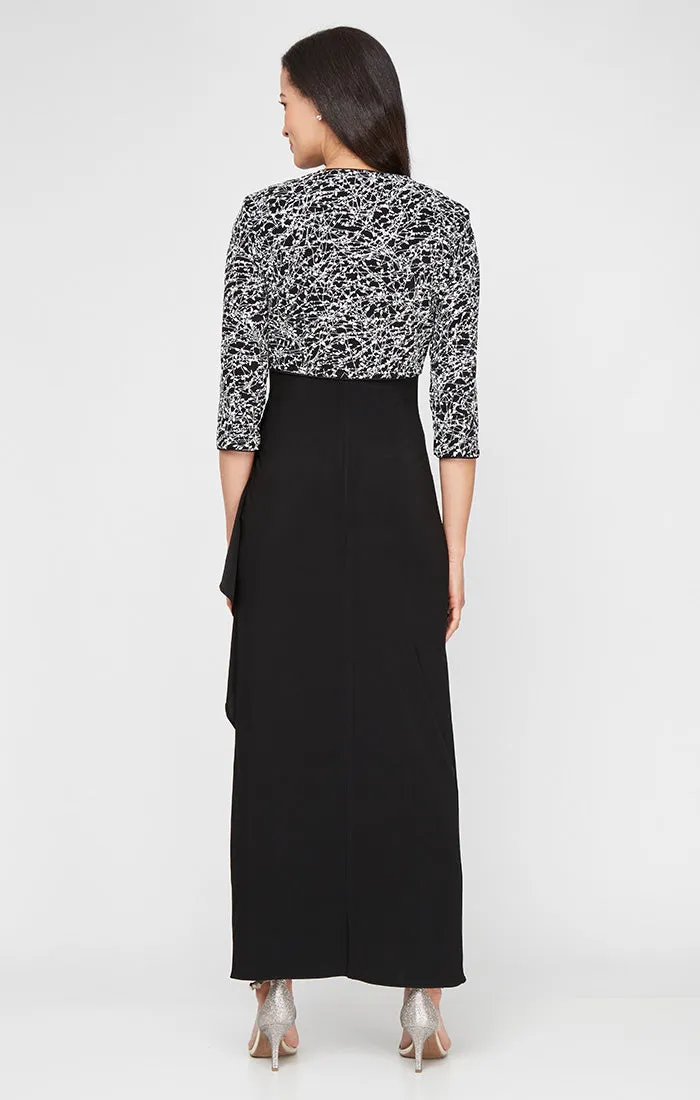 Petite Long Empire Waist Bolero Jacket Dress with Side Ruched Skirt sold by Alex Evenings product image thumbnail 3