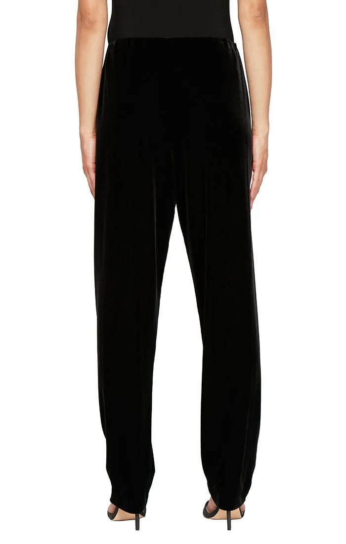 Petite Slim Leg Stretch Velvet Pant with Elastic Waist sold by Alex Evenings product image thumbnail 2