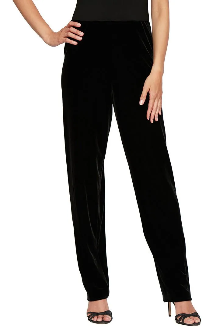 Petite Slim Leg Stretch Velvet Pant with Elastic Waist sold by Alex Evenings