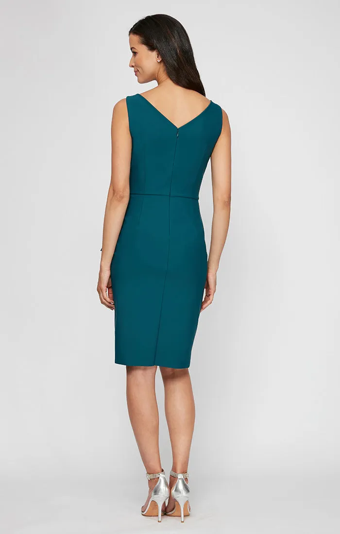 Compression Short Cocktail Dress with Ruffle Skirt & Beaded Detail at Hip sold by Alex Evenings product image thumbnail 2