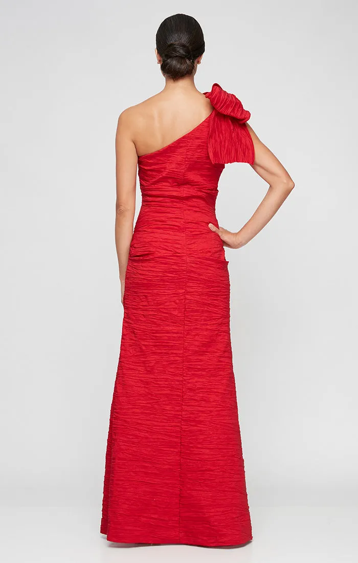 One-Shoulder Stretch Taffeta Gown with Bow Shoulder Detail sold by Alex Evenings product image thumbnail 2
