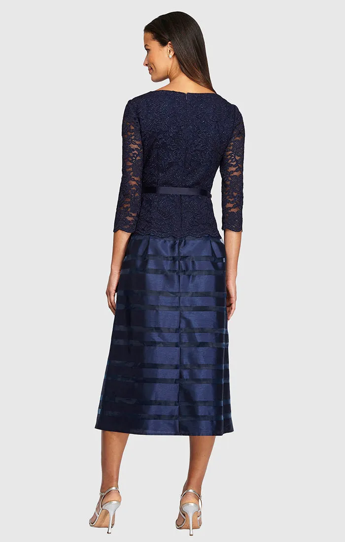 Petite - Cocktail Dress with Lace Bodice & Striped Organza Skirt sold by Alex Evenings product image thumbnail 2