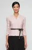 3/4 Sleeve Blouse with Scallop Front Detail and Tie Belt sold by Alex Evenings