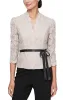 3/4 Sleeve Blouse with Scallop Front Detail and Tie Belt sold by Alex Evenings
