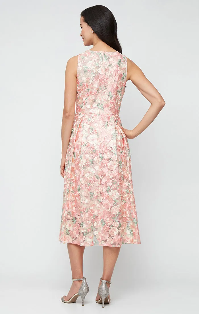 Regular - Midi Embroidered A-Line Dress with Illusion Neckline sold by Alex Evenings product image thumbnail 2