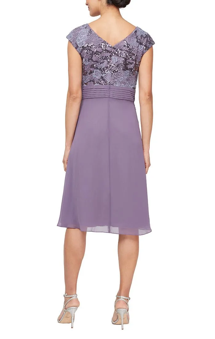 Regular - Embroidered A-Line Dress with Pleated Waist Detail sold by Alex Evenings product image thumbnail 2