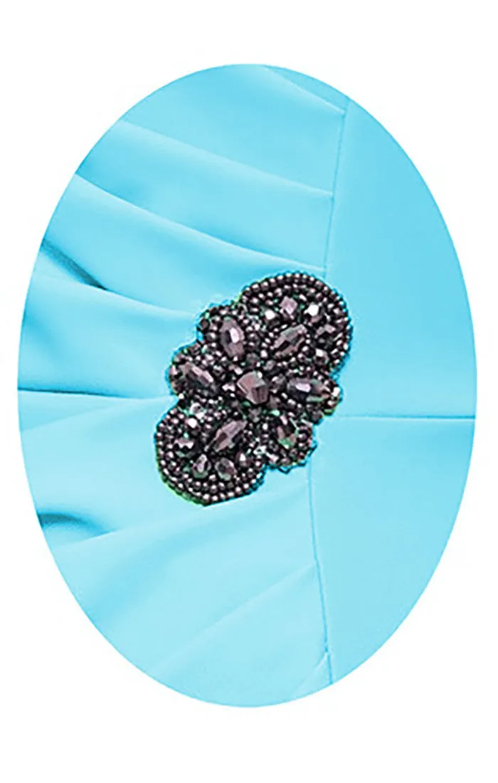 Compression Short Cocktail Dress with Ruffle Skirt & Beaded Detail at Hip sold by Alex Evenings product image thumbnail 4