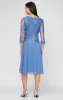 Midi Embroidered Mock Dress with V-Neckline, Illusion Sleeves and Full Chiffon Skirt sold by Alex Evenings
