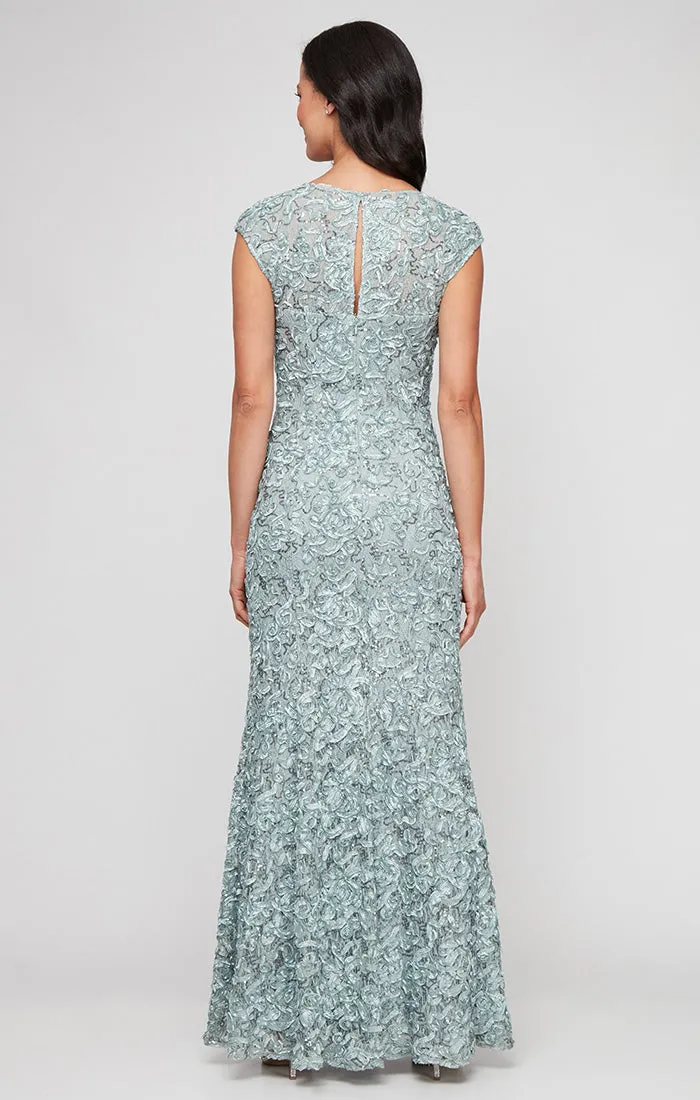 Petite Long Soutache Sweetheart Neckline Dress With Cap Sleeves and Shawl sold by Alex Evenings product image thumbnail 2