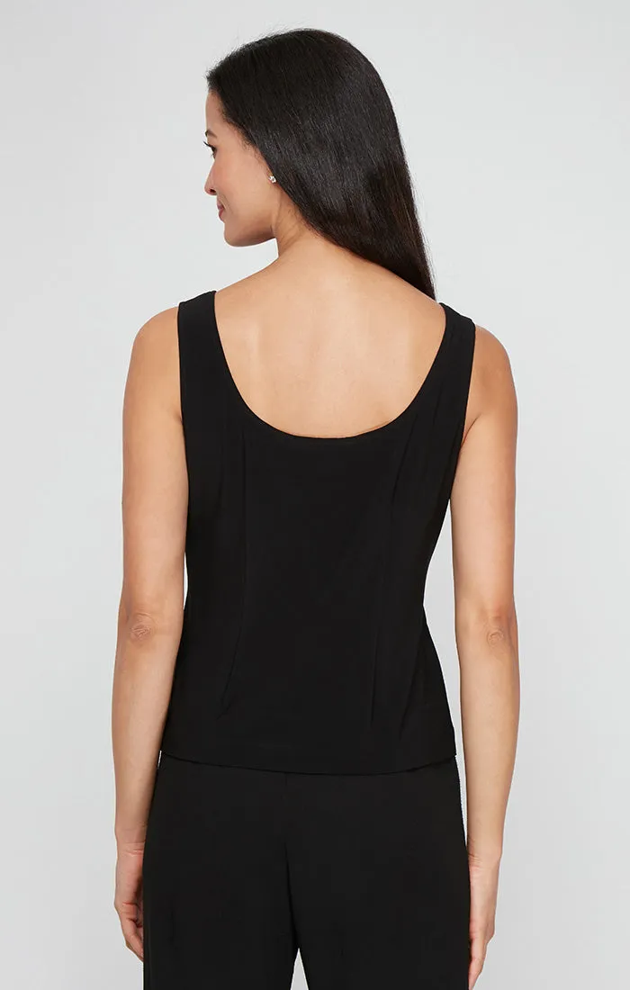 Regular - Embroidered Twinset with Solid Matte Jersey Scoop Neck Tank and Center Front Closure Jacket sold by Alex Evenings product image thumbnail 4