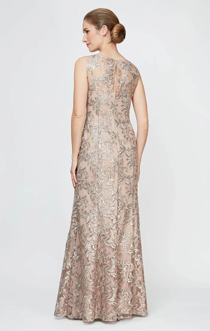 Regular - Embroidered Tulle Gown with Sweetheart Illusion Neckline & Matching Shawl sold by Alex Evenings product image thumbnail 2
