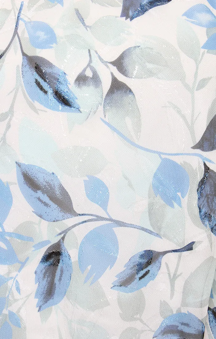 Plus - Printed Chiffon Burnout Blouse with Asymmetric Triple Tier Hem and Bell Sleeves sold by Alex Evenings product image thumbnail 4