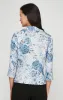 Petite 3/4 Sleeve Printed Jacquard Twinset with Square Neck Tank and Center Front Closure Jacket sold by Alex Evenings