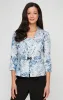 Petite 3/4 Sleeve Printed Jacquard Twinset with Square Neck Tank and Center Front Closure Jacket sold by Alex Evenings