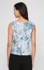Petite 3/4 Sleeve Printed Jacquard Twinset with Square Neck Tank and Center Front Closure Jacket sold by Alex Evenings
