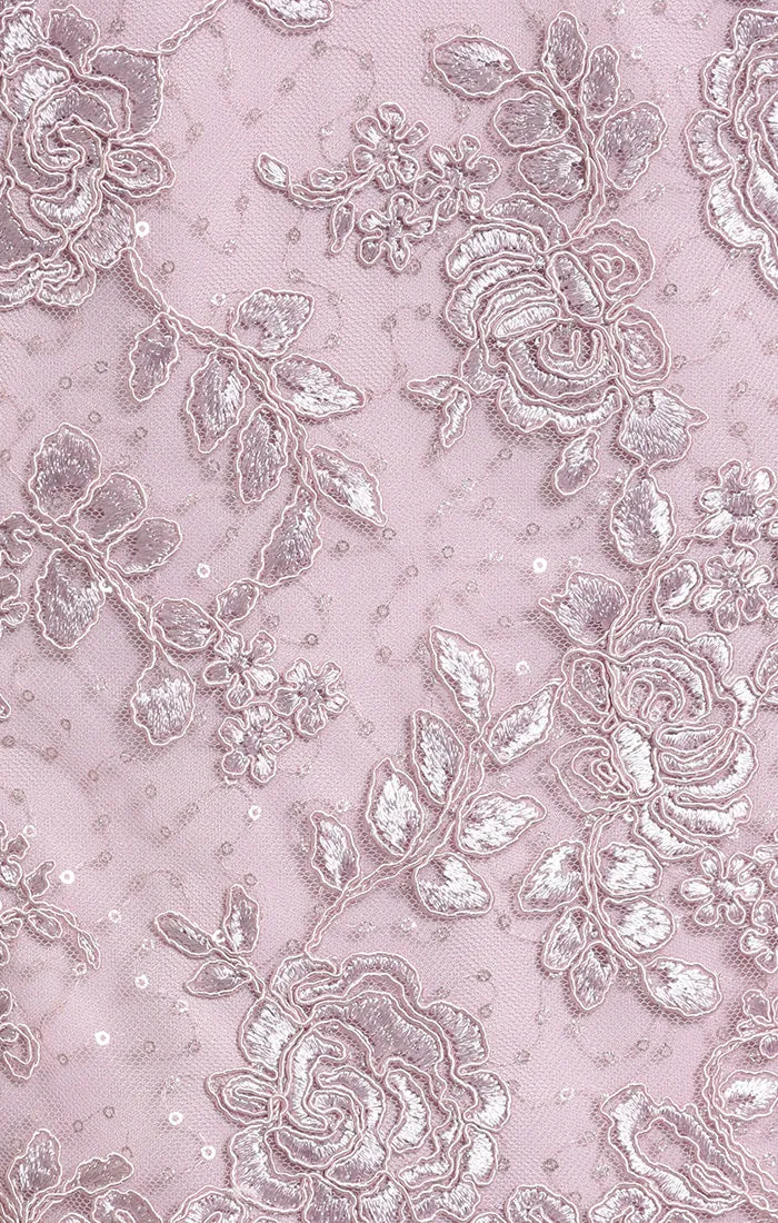 Regular - Long Embroidered Mock Dress with V-Neckline, Cap Sleeves and Full Tulle Skirt sold by Alex Evenings product image thumbnail 3