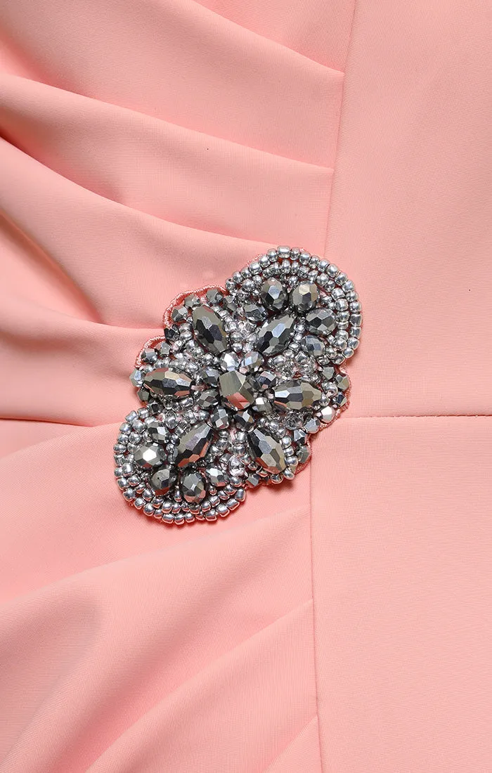 Regular - Compression Short Cocktail Dress with Ruffle Skirt & Beaded Detail at Hip sold by Alex Evenings product image thumbnail 4