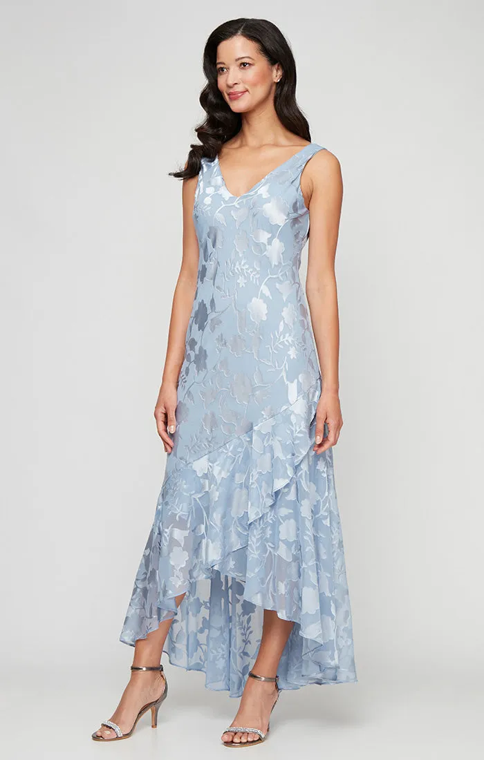 Chiffon Jacket Dress with High/Low Tulip Hem Skirt & Open Cascade Jacket sold by Alex Evenings product image thumbnail 2