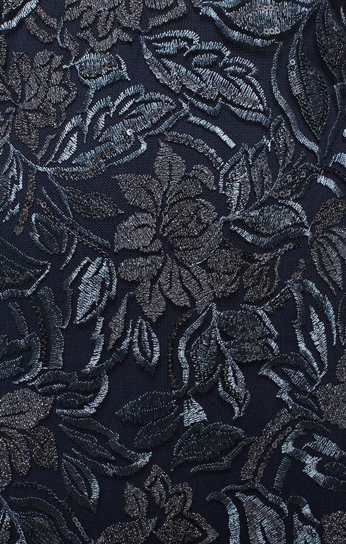 Regular - Embroidered V-Neck Dress with Godet Detail Skirt and Shawl sold by Alex Evenings product image thumbnail 3