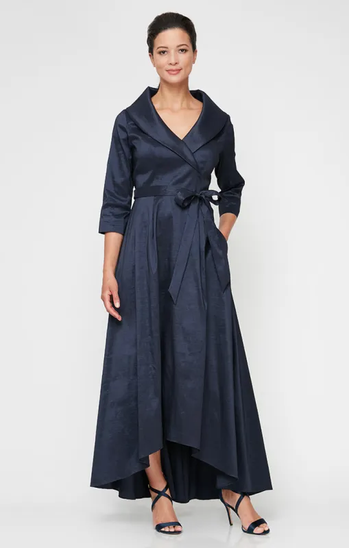 Melissa High/Low Taffeta Dress sold by Alex Evenings