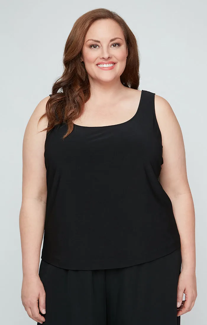 Plus 3/4 Sleeve Illusion Twinset with Solid Scoop Neck Tank sold by Alex Evenings product image thumbnail 2