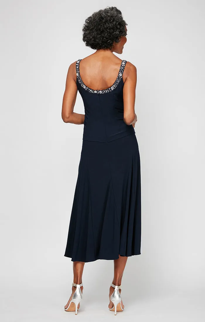 Petite - Matte Jersey Jacket Dress with Beaded Trim sold by Alex Evenings product image thumbnail 4